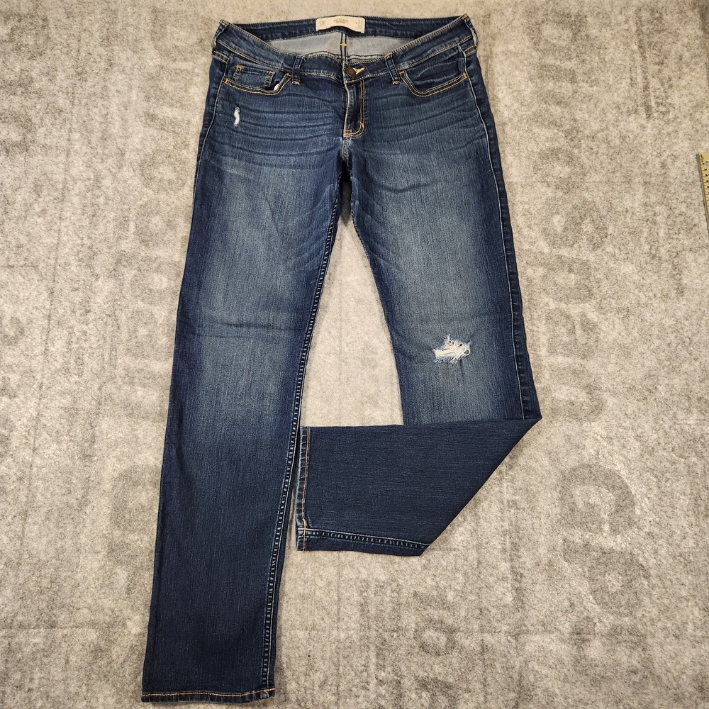 Hollister Skinny jeans women's 13R Blue Demin low rise Stretch (32x29) USA City